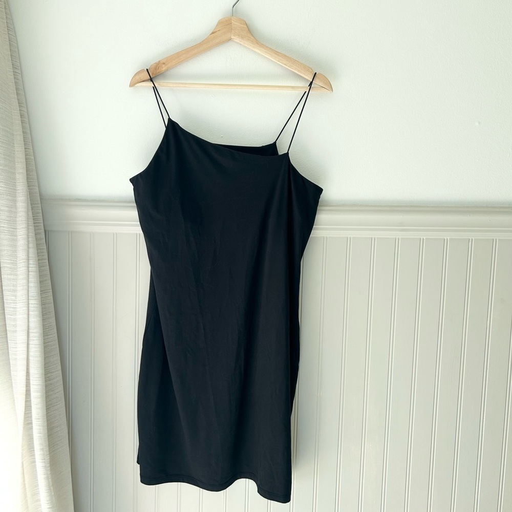 Wild Fable XXL Asymmetrical Front Black Bodycon Mini Spaghetti Strap Dress